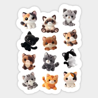 Cat plush toy collection Sticker